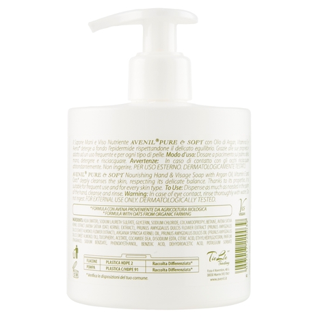 Avenil pure & soft Sapone Mani e Viso Nutriente argan & vitamina E 300 ml